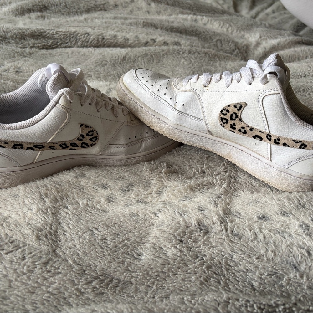 Nike White and Leopard Print Sneakers - Picture 2 of 5